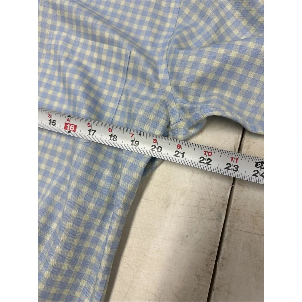Brooks Brothers Mens Pastel Shirt Sz S Blue Yellow Gingham  Plaid Preppy - Picture 5 of 7